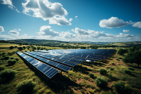 太阳能电池板农场图片