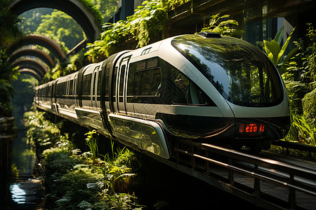 森林里的未来火车图片