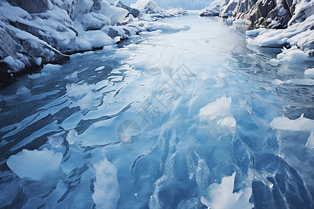冰雪覆盖的贝加尔湖图片