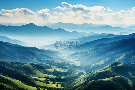 美丽的山谷风景图片