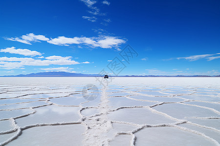 白色的盐湖景观图片