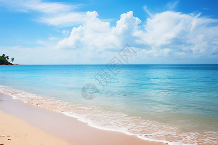 夏日的沙滩美景图片