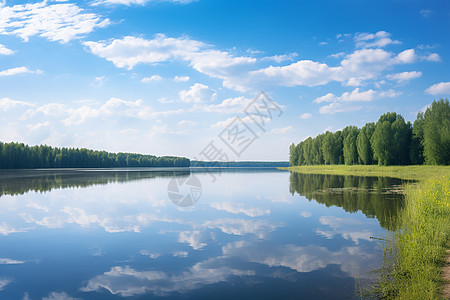 夏季旅行夏季的湖泊之美背景