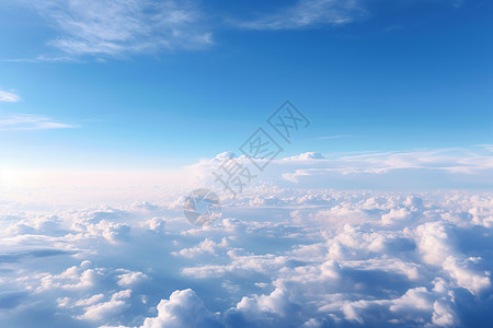卡通飞机美丽的蓝天白云背景