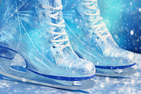 蓝色的冰刀鞋图片