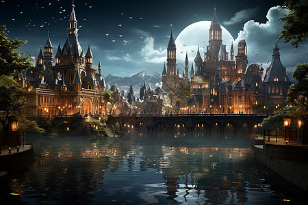 梦幻的城堡插图图片