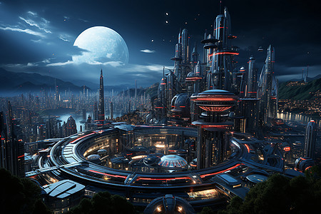 梦幻的未来建筑背景图片