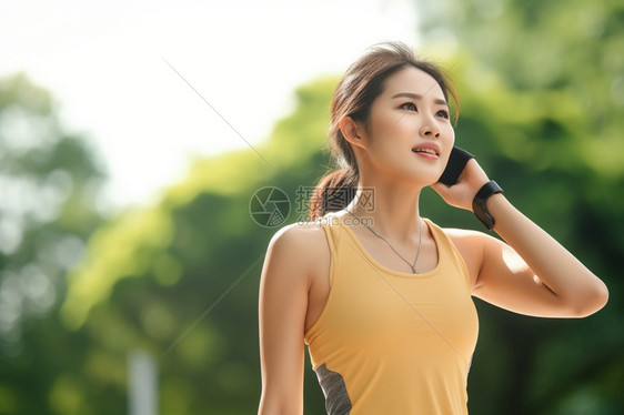 在室外运动的女人图片