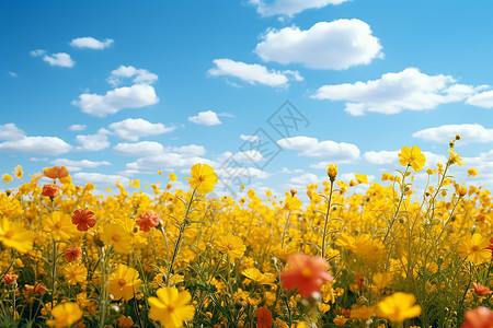 户外的花田风景图片