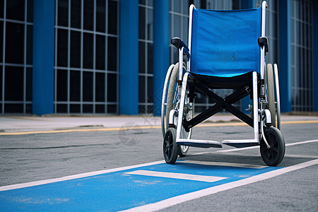 蓝色的轮椅图片