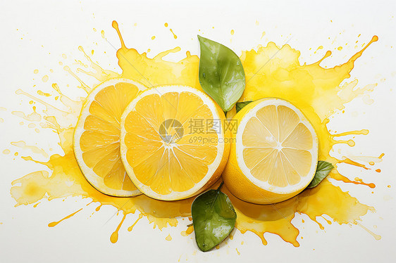 桌子上的柠檬图片