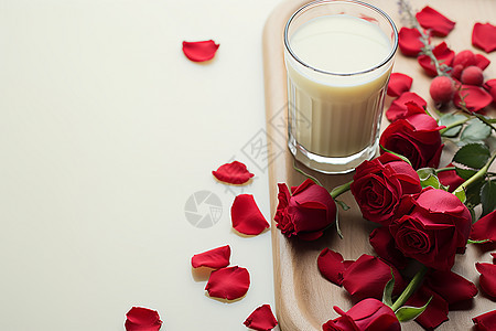 玫瑰与牛奶图片