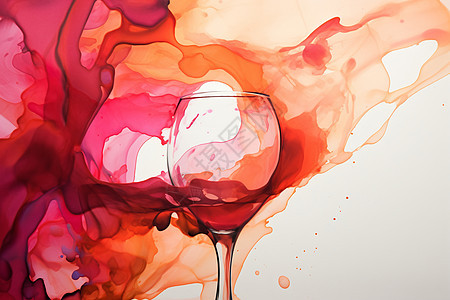 红酒绘画创意图片
