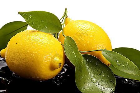 新鲜清新的柠檬背景图片