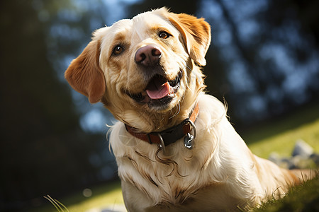 温顺懂事的金毛犬图片