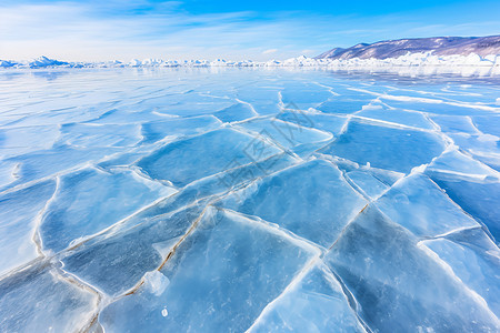 湖冰面上的冰图片