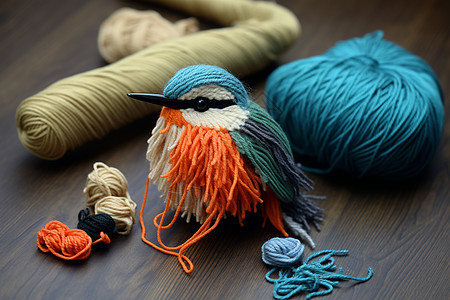 鸟儿精灵毛线编织玩具图片