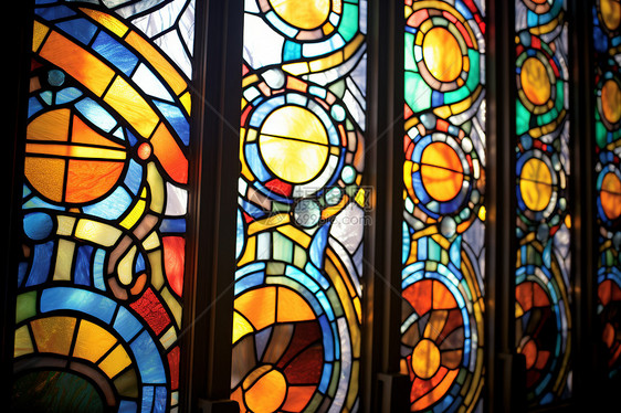 壮观的教堂彩色玻璃图片