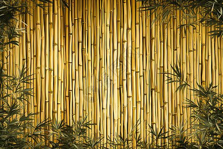 丛林中的竹制背景图片