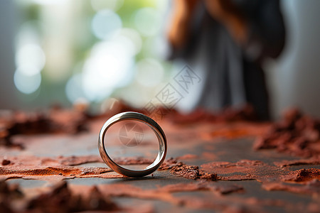 丢弃的婚姻戒指背景图片