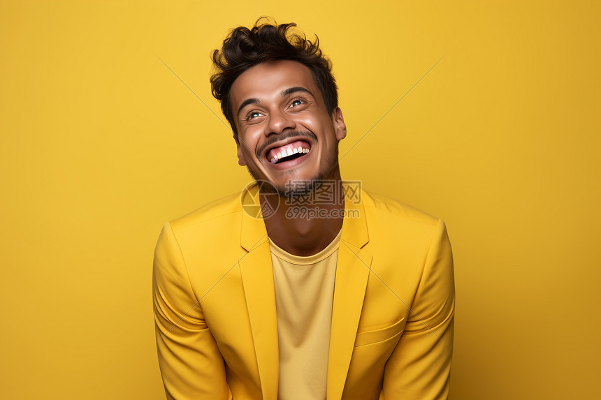 快乐微笑的外国男子图片