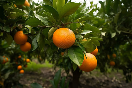 橘子树上的橘子图片