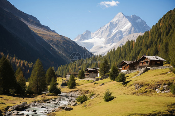 高山上的山谷图片