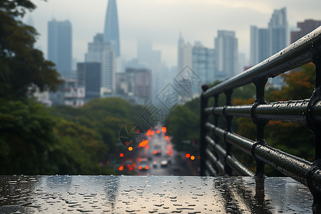 雨中城市风景图片