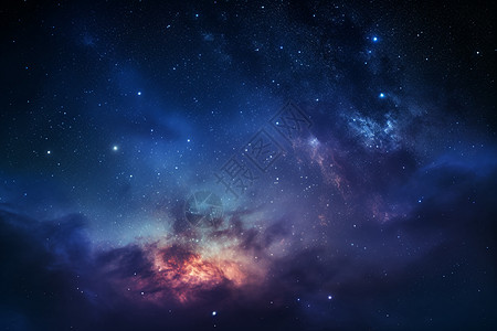 夜空中最亮的星宇宙奇幻星空中的绚烂画面背景