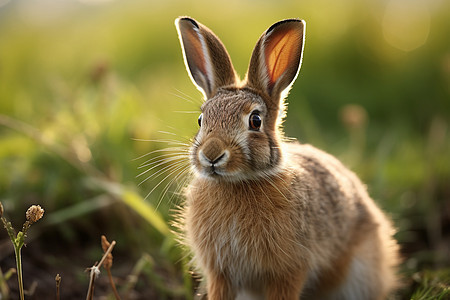 可爱的野兔注视着镜头图片