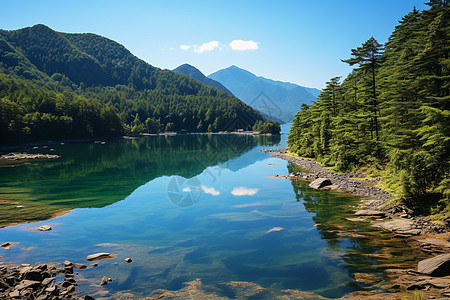 山水间的明媚景色图片