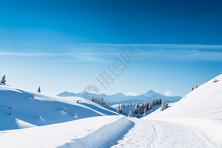 白茫茫的雪山图片