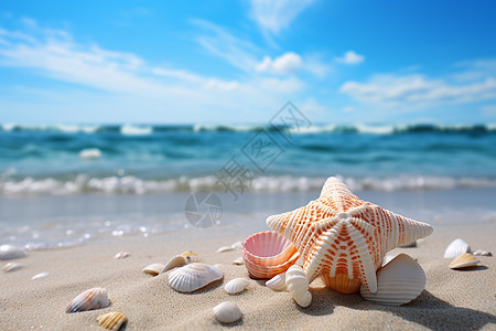 海岸上梦幻的贝壳图片