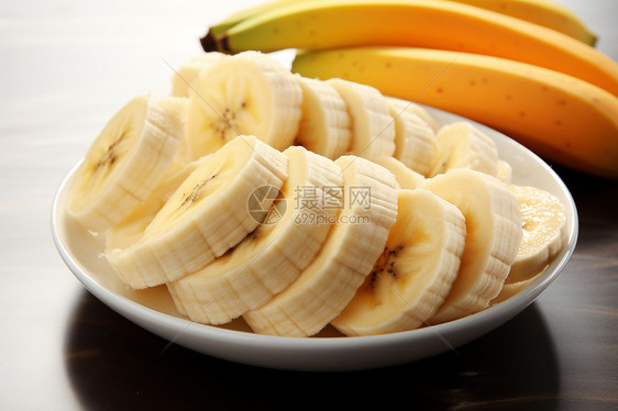 香甜多汁的香蕉盘图片