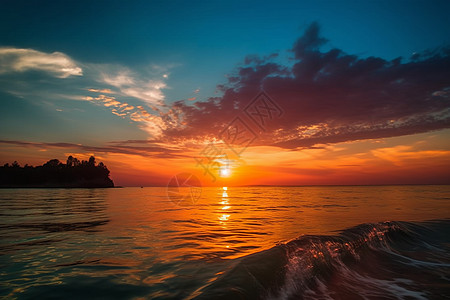 海上日落背景图片
