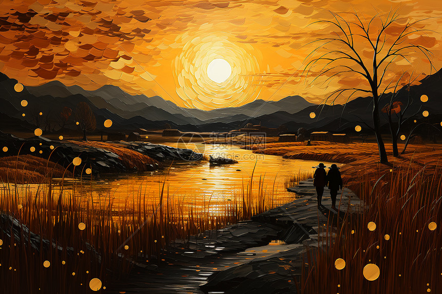 雷霆轰鸣中太阳悄然升起照亮天际