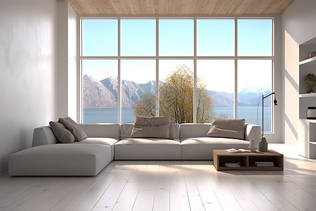 白色沙发的客厅图片