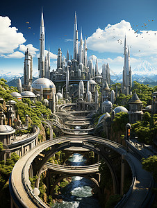未来主义下的城市图片
