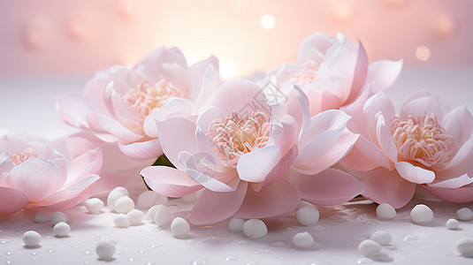 梦幻般的粉色花朵图片