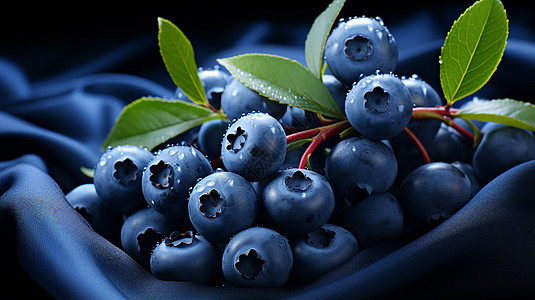 美味多汁的蓝莓水果图片