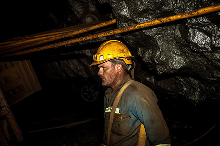 矿井中工作的工人图片