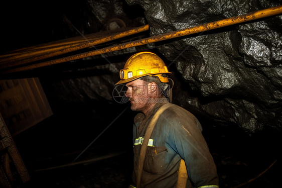 矿井中工作的工人图片