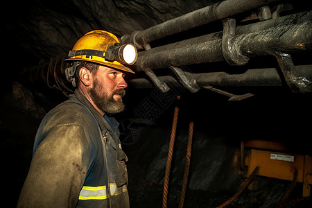 矿洞中的工人图片