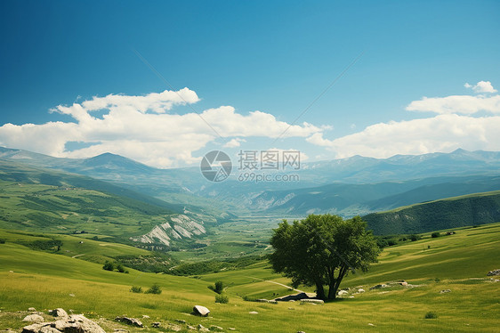 美丽的夏季山谷景观图片