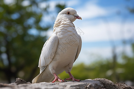 白色羽毛的鸽子图片