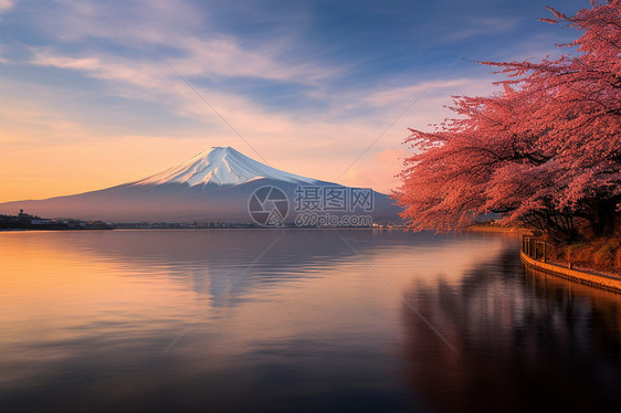 美丽著名的富士山景观图片