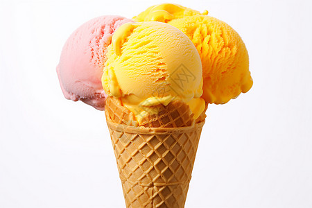 清凉夏日的冰淇淋背景图片