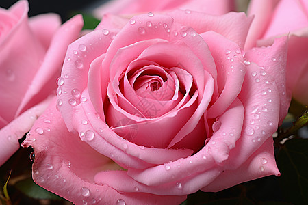 绽放的粉色玫瑰背景图片