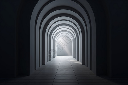 宽敞的拱门隧道图片