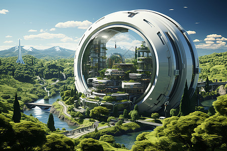 未来可持续能源储存的未来城市图片